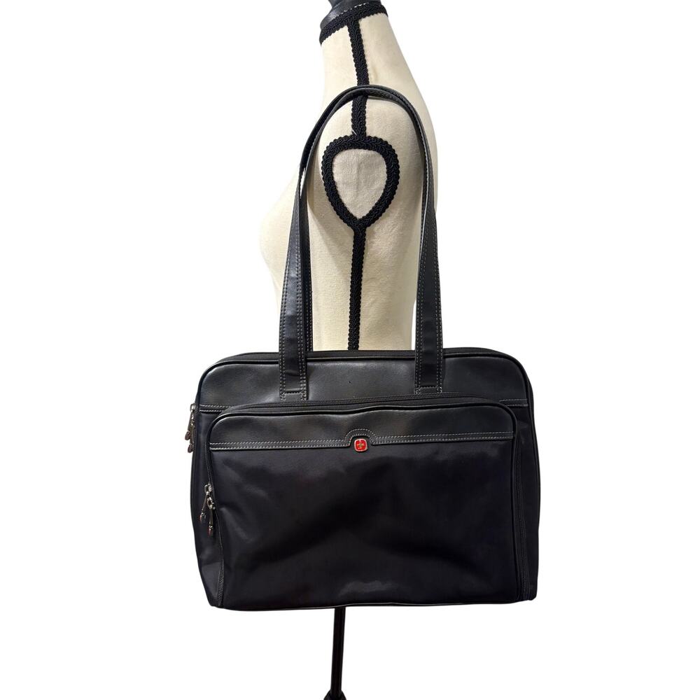 Wenger Rhea Black Nylon Laptop‎ Business Tote Bag Y2k Liner Office Siren 17" EUC